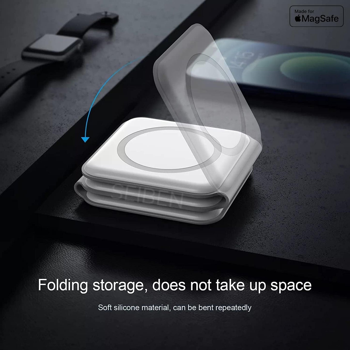 3 in 1 Foldable MagSafe Wireless Charger for iPhone, AirPods and Apple Watch