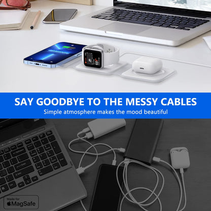 3 in 1 Foldable MagSafe Wireless Charger for iPhone, AirPods and Apple Watch