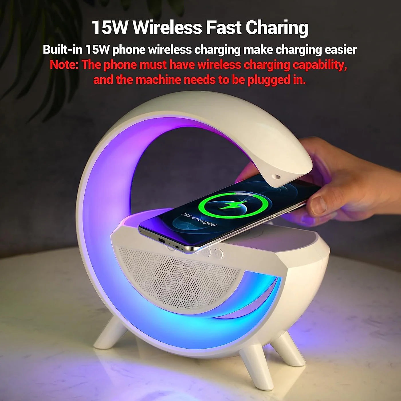 G Lamp with Bluetooth Speaker & Wireless Charger