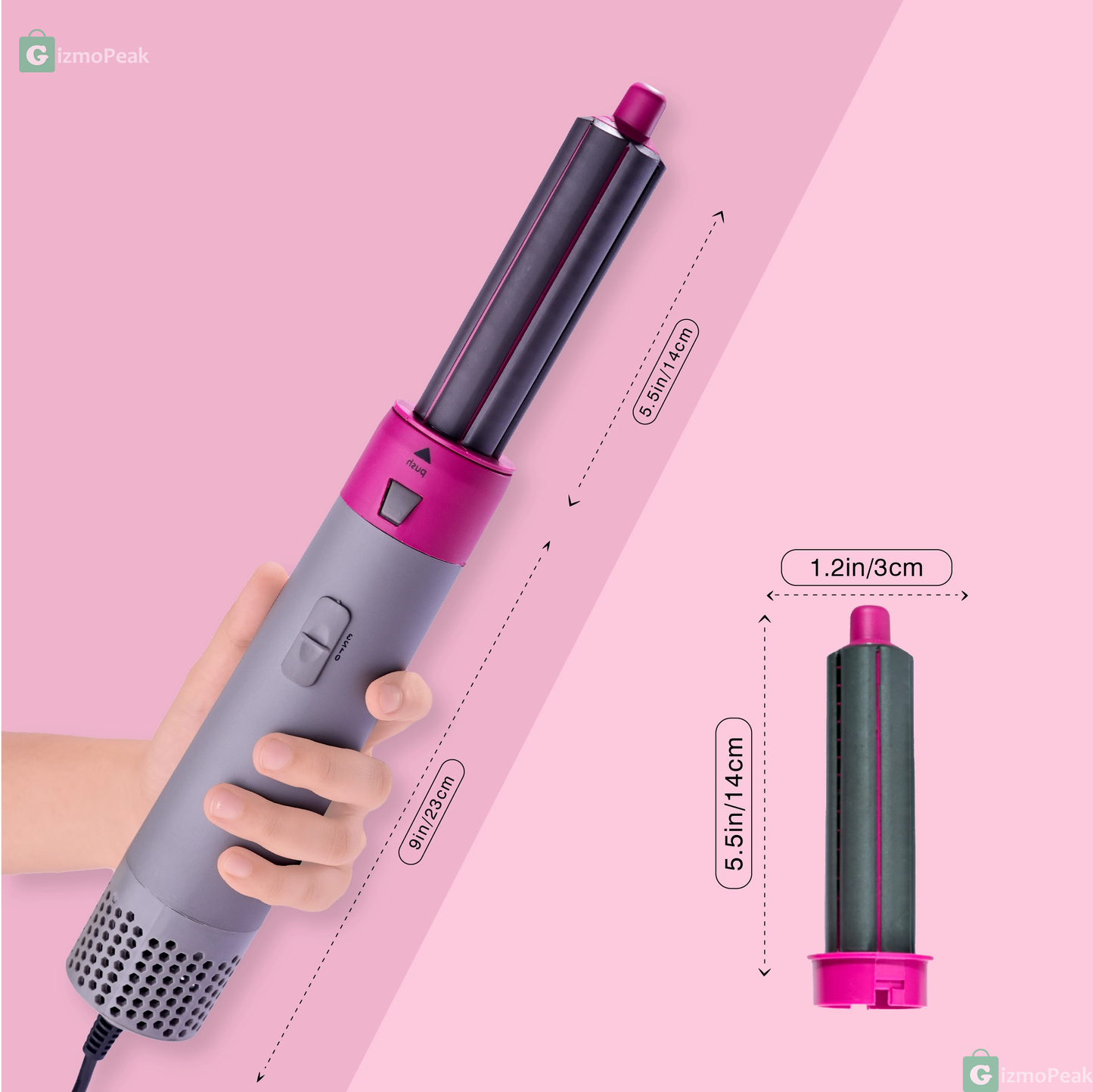 5-in-1 Hair-Styler Set Manual Curl, Straighten, Wave, and Volumizer