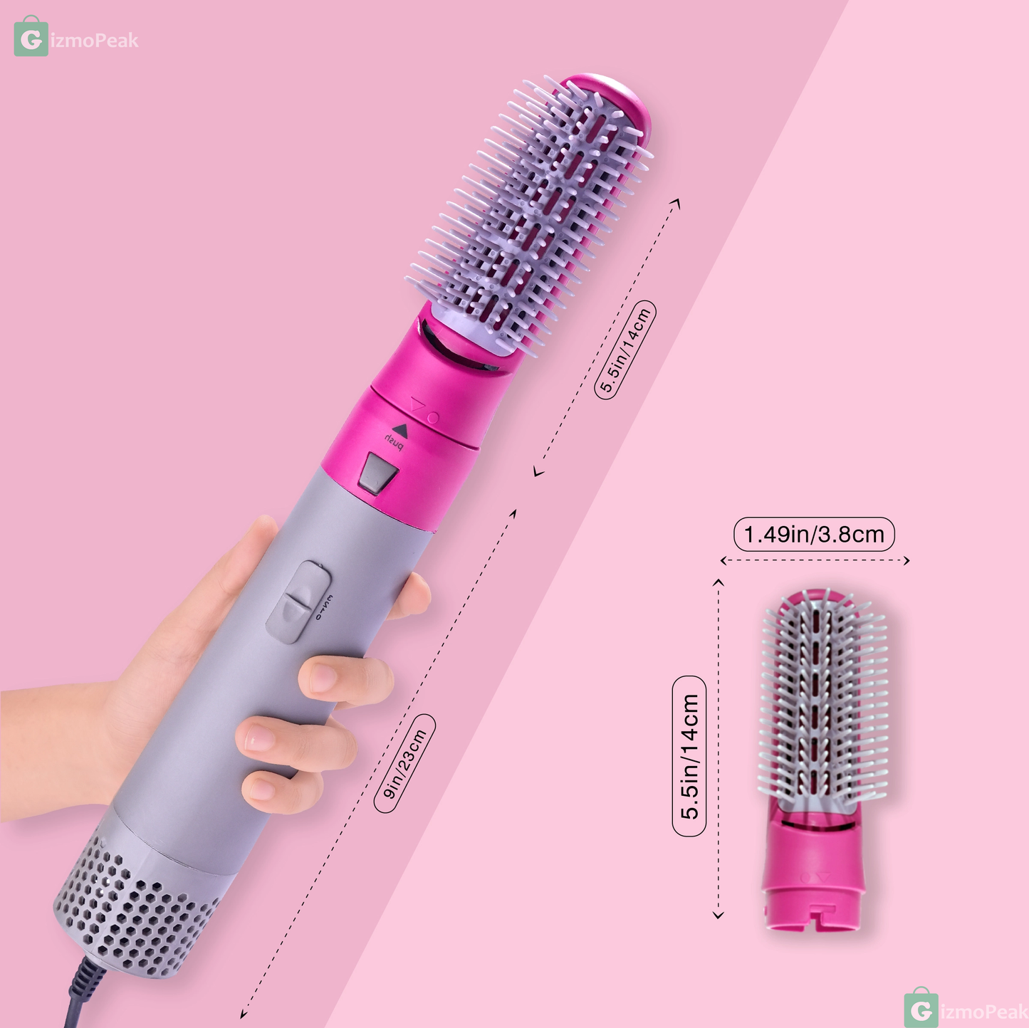5-in-1 Hair-Styler Set Manual Curl, Straighten, Wave, and Volumizer